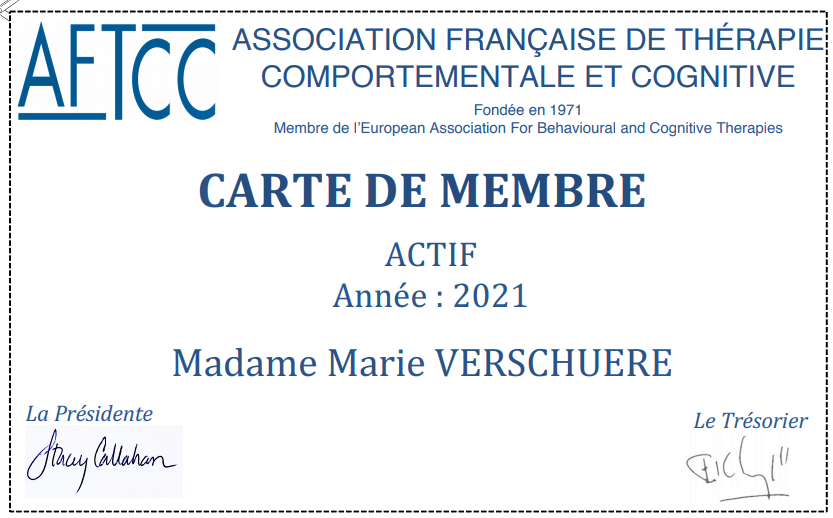 Association Française De Thérapie Comportementale Et Cognitive